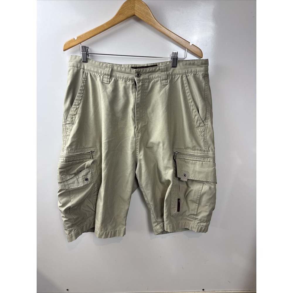 Rusty Cargo Shorts Mens 36 Light Beige  Utility Pockets Skater Regular Y2K Retro
